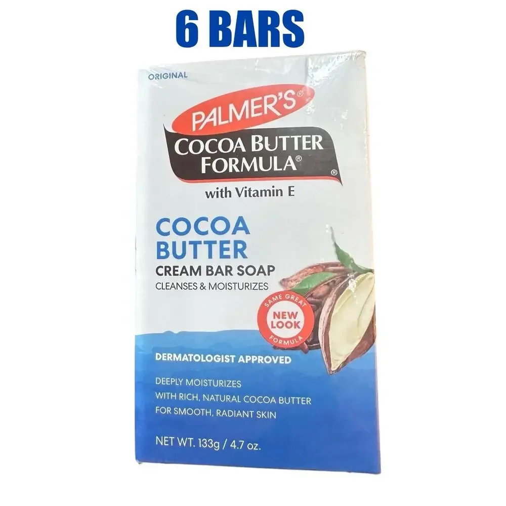 Palmers Cocoa Butter Formula Cream‎ Bar Soap w/ Vitamin E 4.7 Oz Lot of 6 NEW